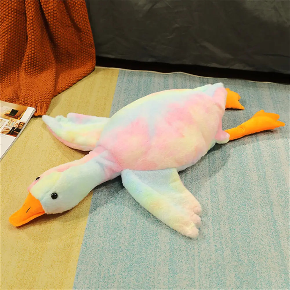 Giant Duck Plush Toys Fluffy Sleep Pillow Cute Animal Stuffed Swan Goose Soft Dolls Floor Mat