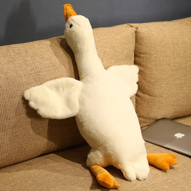 Giant Duck Plush Toys Fluffy Sleep Pillow Cute Animal Stuffed Swan Goose Soft Dolls Floor Mat